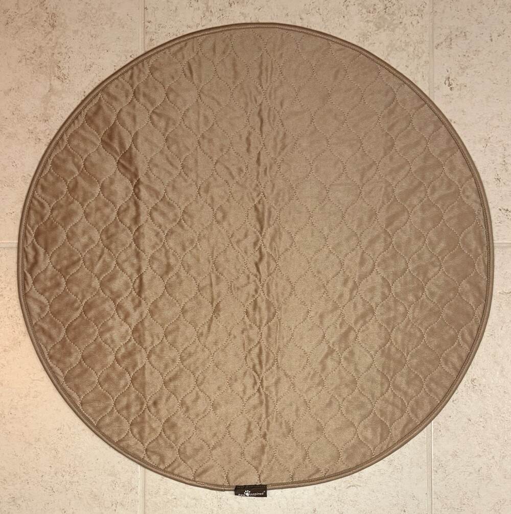 Brand New Round Washable Dog Pad By Paw Inspired Beige 29” Puppy Pad Many Uses!